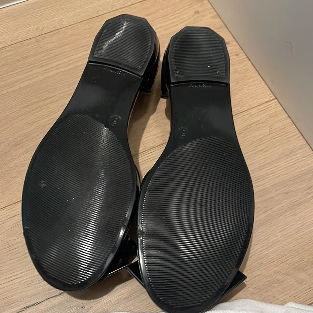 Salvatore Ferragamo Black Patent Bow Flats